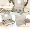 thumbnail image 5 of XIBUFE 2026 New Lockable Jewelry Boxes Mirror for Women, 9.06 X 6.69 X 3.54 Inches, White for Jewelry Storage, Home Organization, Vanity, Gift Giving, Elegant Decor., 5 of 8