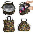 thumbnail image 2 of Black Sunflower Drawstring Lunch Bag Women - Drawstring Lunch Bag Insulated for Work Office - Stain-Resistant Large Lunchbags for Women with Multi-Pockets, 2 of 6