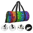 thumbnail image 5 of Fotbe Multicolored Butterflies Pattern Foldable Sports Gym Bag with Wet Dry Pocket, Ultralight Travel Bag, Large Capacity Duffel Bag, Splash Proof Carry on Bag, Overnight Bag, Weekender Bag, 5 of 8
