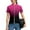 Hot Pink, variant on WTOBBY Women's Performance Cycling Short Sleeve Shirt, Ombre Gradient Athletic Top with Breathable Fabric & Reflective Safety Trim,Dark Green L