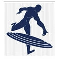 thumbnail image 3 of Ambesonne Superhero Shower Curtain, Muscular Hero Man, 69"Wx75"L, White Navy Blue, 3 of 3