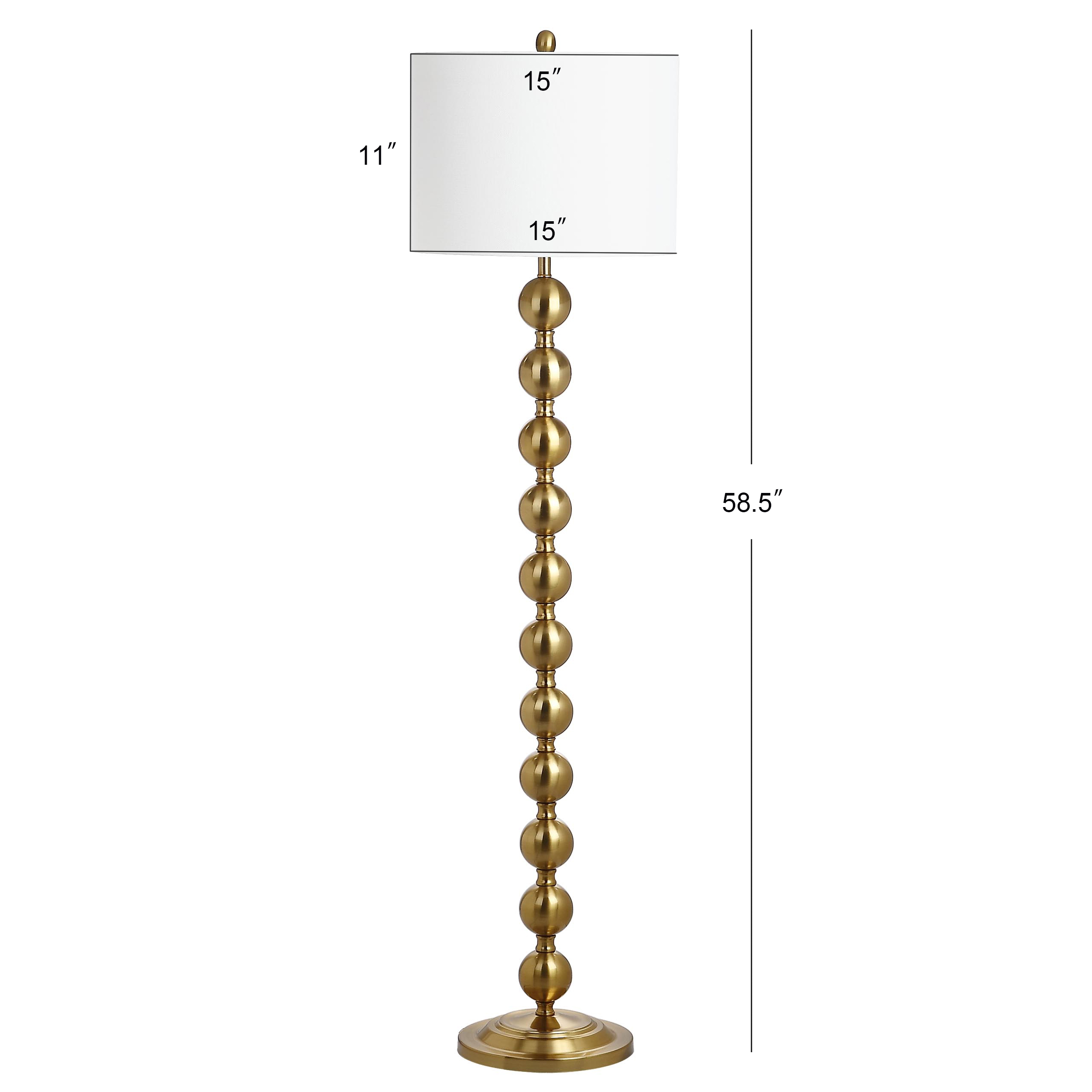 SAFAVIEH Reflections 58.5 in. High Stacked Ball Floor Lamp, Brass