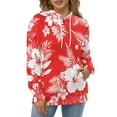 thumbnail image 4 of Red with White Hibiscus Hawaiian Flower Pattern (2) (2)-2 3d Sweatshirts Hoodie Fashion Casual Personality Men's Women Street Hoodie Pullovers Long Sleeve Comfortable Top, 4 of 6