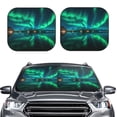 thumbnail image 2 of Windshield Sun Shade, Northern Lights Foldable Car Sun Shade Windshield for Front, 2 Pieces, 2 of 7