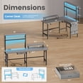 thumbnail image 3 of HLDIRECT L Shaped Gaming Desk with LED Light & Power Outlet, 59 Inch Reversible Corner Computer Desk with Storage Shelves & Drawer & Bag, Game Table with Hutch Monitor Stand, Gray, 3 of 9