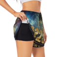 thumbnail image 1 of Balery 2025 New Year 5 Pantalones cortos deportivos para mujer con forro y dos bolsillos, elásticos, para entrenamiento, gimnasio, yoga-Small, 1 of 7