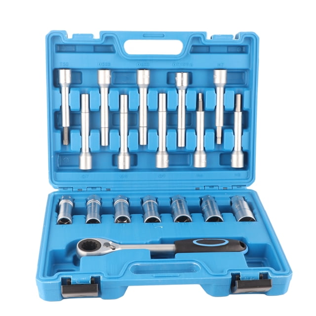 Kit de 18 piezas de llaves de vaso para extracción de tuercas de amortiguador, herramienta universal profesional de reparación de automóviles.