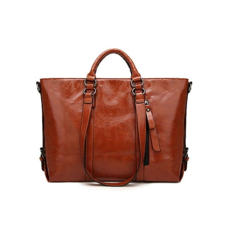 Women Fashion Leather Minimalist Handbag Leisure Business Shoulder Bag Tote Bag Gifts for Women Ladies (Best Women's Business Bags)