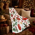 thumbnail image 3 of Christmas Holiday, Festive Holiday Scene, Warm Flannel Blanket for Living Room and Reading Nook with Detailed Artwork, Art Lovers Christmas Gift, Festive Home Decor, 3 of 9