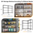 thumbnail image 4 of Tcbosik 70.8"H Garage Adjustable Storage Shelving, 5-Tier Heavy Duty Storage Shelve with Metal Frame, Pantry Wire Shelves for Warehouse Basement, Black, 4 of 15