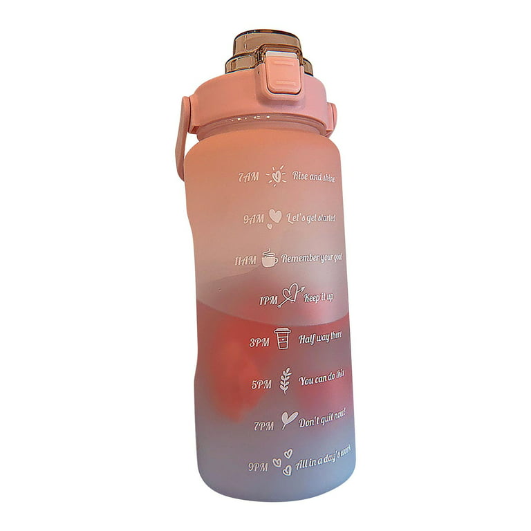 Ktyne 1/2 Gallon Motivational Water Bottle with Handle & Straw, Leakproof BPA Free Water Jug with Time Marker for Fitness, Gym and Outdoor Sports 2L