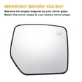 thumbnail image 3 of Reemplazo de vidrio del espejo retrovisor lateral izquierdo y derecho calefaccionado de 1 pieza con vidrio blanco y ajuste trasero para Jeep Compass, 3 of 6