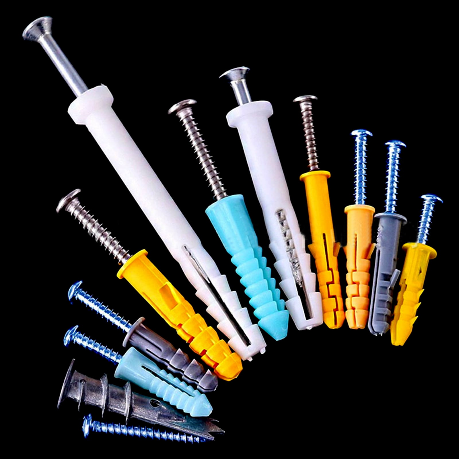 220Pcs Wall Plug and Screws Set Expansion Drywalls Plug and Tapping Screws for Wallboards Concrete Pciture Hangings