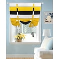 thumbnail image 2 of Farmhouse Yellow Tie Up Curtains for Window, Thermal Insulated Balloon Shade Adjustable Rod Pocket Curtains Valance Panels for Kitchen Bathroom Cafe 52 x 45 Gradient Black White Wood Grain Retro, 2 of 6
