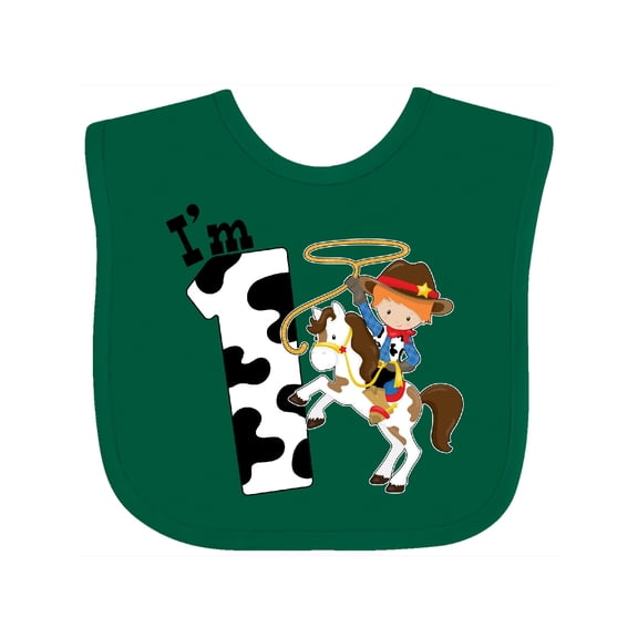 Inktastic I'm One-cowboy Riding Horse Birthday Boys Baby Bib