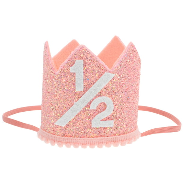 Sombrero de cumpleaños 1/2 Sombrero de corona de fiesta de cumpleaños Sombrero de corona de bebé Sombrero de corona de cumpleaños Sombrero de cumpleaños decorativo