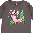 thumbnail image 4 of Inktastic Axolotl Unicorn with Rainbow Tail, Bubbles and Seaweed. Boys or Girls Long Sleeve Toddler T-Shirt, 4 of 5
