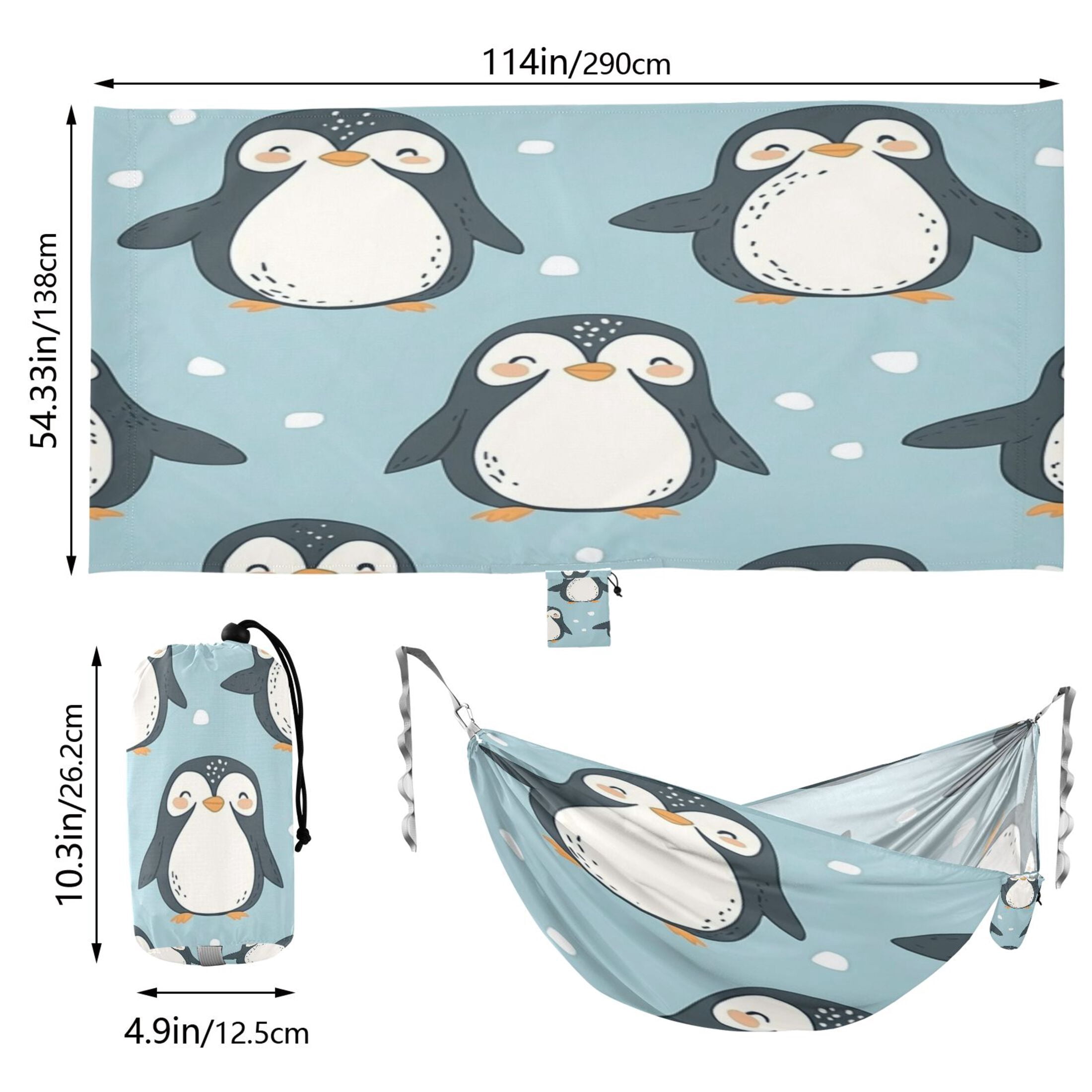 Hammock Camping Hammock Nylon Portable Hammock Travel Camping Hammock Cartoon Cute Little Penguin