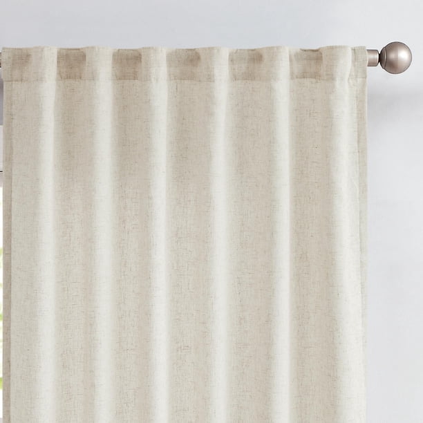 Cortinas de lino Jinchan de 275 cm de largo con forro de privacidad y 2 paneles