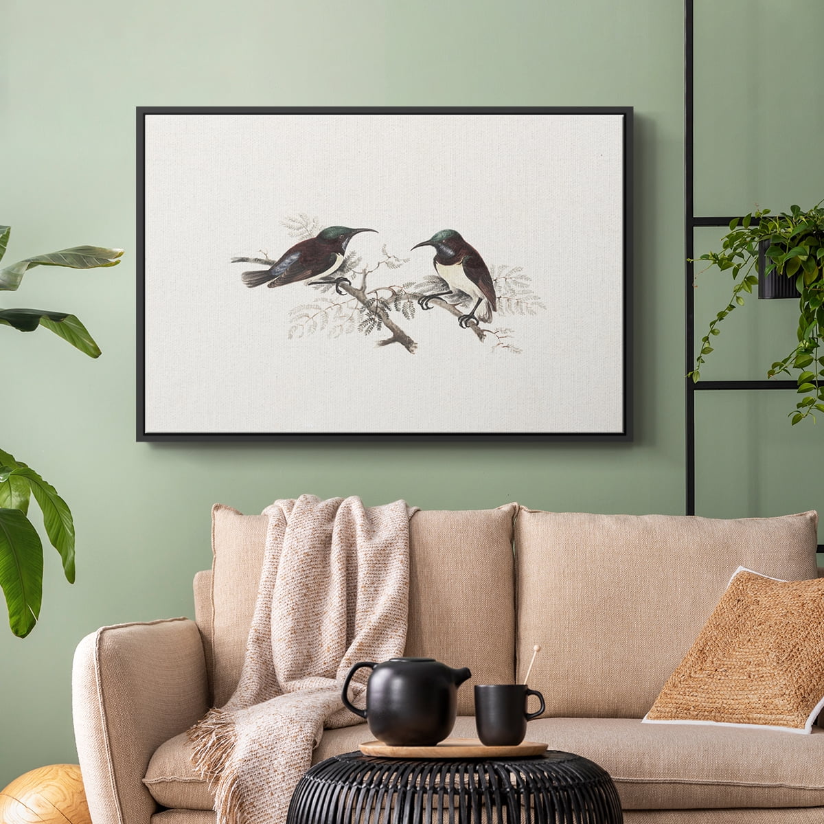 Vintage Animal Print-III By Wexford Home Framed in Black Wood Gallery Wrapped Canvas 25 in. x 37 in.