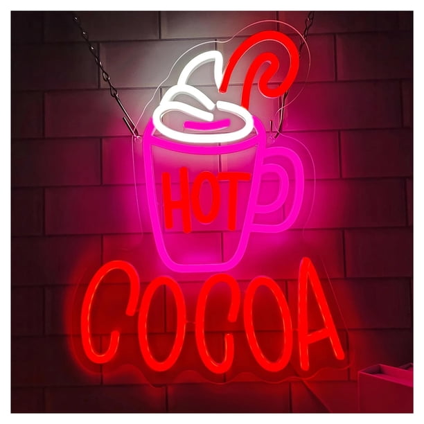 Luz De Neón De HOT COCOA, Letreros Regulables Con Alimentación Por USB, Decoraciones Para Cafeterías, Restaurantes Y Cocinas Familiares
