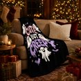 thumbnail image 3 of Cute But Creepy Halloween Ghost Pattern Whimsical Cartoon, Festive Halloween Scene, Warm Flannel Blanket for Living Room and Reading Nook, Art Lovers Halloween Gift, Festive Home Decor, 3 of 9