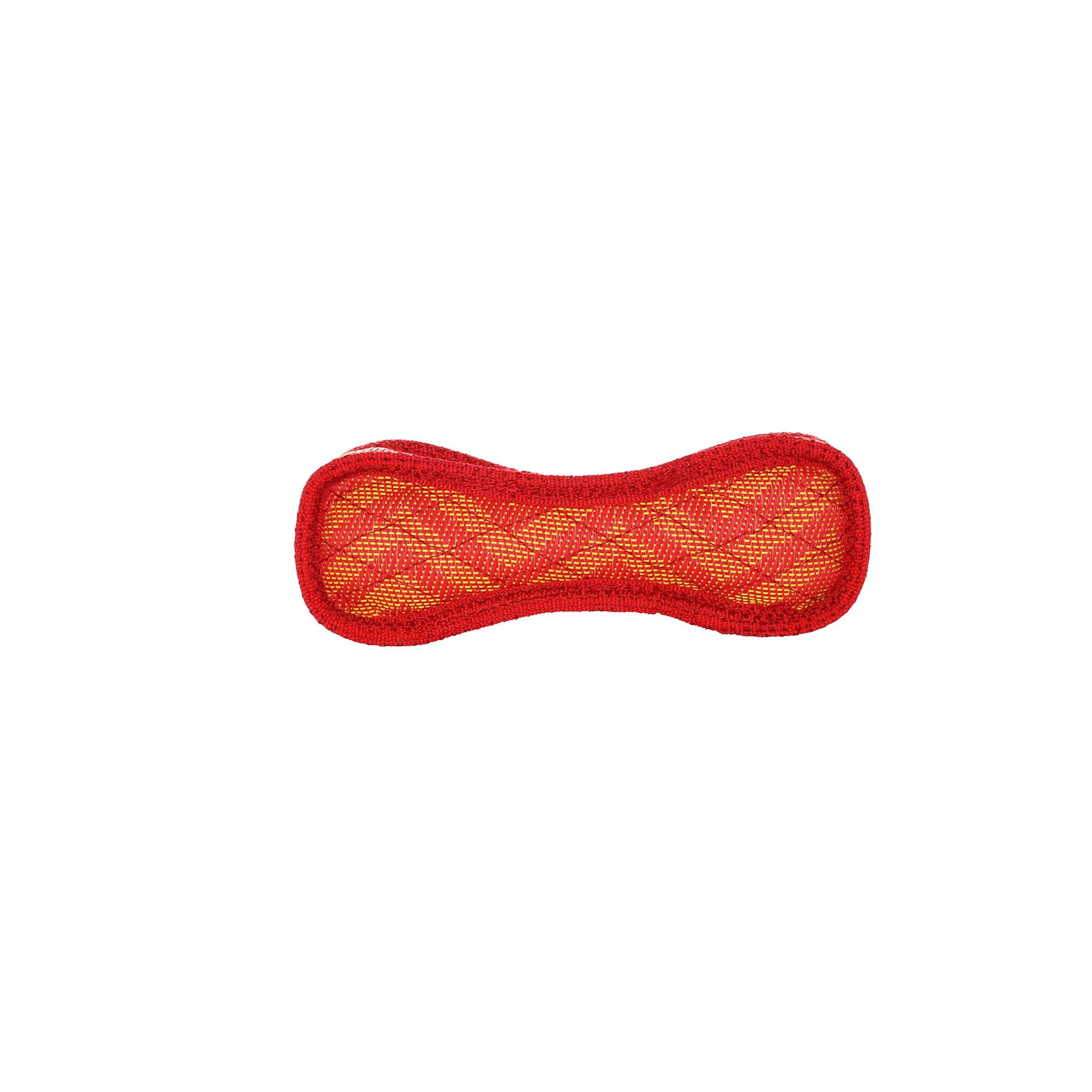 DuraForce Jr Bone ZigZag Red-Red, 2-Pack, Durable Woven Mesh Fiber Squeaky Dog Toy