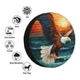 thumbnail image 4 of Wukai Textured Bald Eagle Print Spare Tire Cover for RV Trailer,Waterproof PVC Faux Leather Wheel Cover Fit for Truck,Trailer,RV,SUV,Camper and Most Vehicle-14 inch, 4 of 6