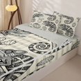 thumbnail image 3 of Metsweet Wildlife Lizard Zipper Twin Comforter Sets with Fitted Sheet and 2 Pillowcases, Vintage Cactus Stripes Zipper Bedding Set, Black White Gray,4-Piece,Grey Reversible, 3 of 6