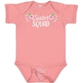 thumbnail image 3 of Inktastic Sister Squad with Pink Flowers Boys or Girls Baby Bodysuit, 3 of 5