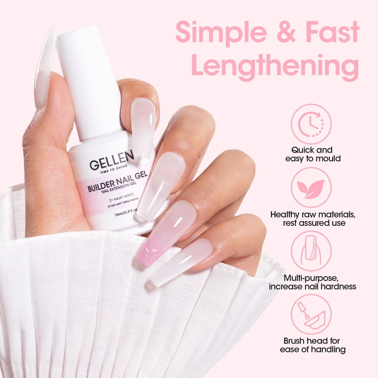 Gellen Builder Nail Gel, 9-in-1 Milky White, 15ml photo 3