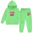 thumbnail image 5 of WOYY Tracksuits for Girls Cherry Print Hoodie Jogger Pants Cute Outfits Kids Clothing Sets, Sizes 2-13, 5 of 5
