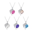 thumbnail image 4 of CILENON Dolphin Beads Couple Necklace Collars Women'S All Shiny Pendant Accessories Pendant Necklace Enamel Pendant (Blue,One Size), 4 of 6