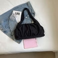 thumbnail image 4 of Bolso Hombro Mujer Chic Hobo Color Sólido Nube Plisada para Fiesta, 4 of 9