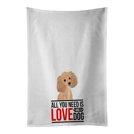 

Poodle Toy Apricot #1 White Kitchen Towel Set of 2 19 in x 28 in