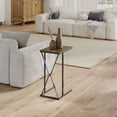 thumbnail image 2 of Manxile C Shaped Side Table, Small End Table for Small Places Living Room Bedroom, Rustic Brown Finish, 2 of 6