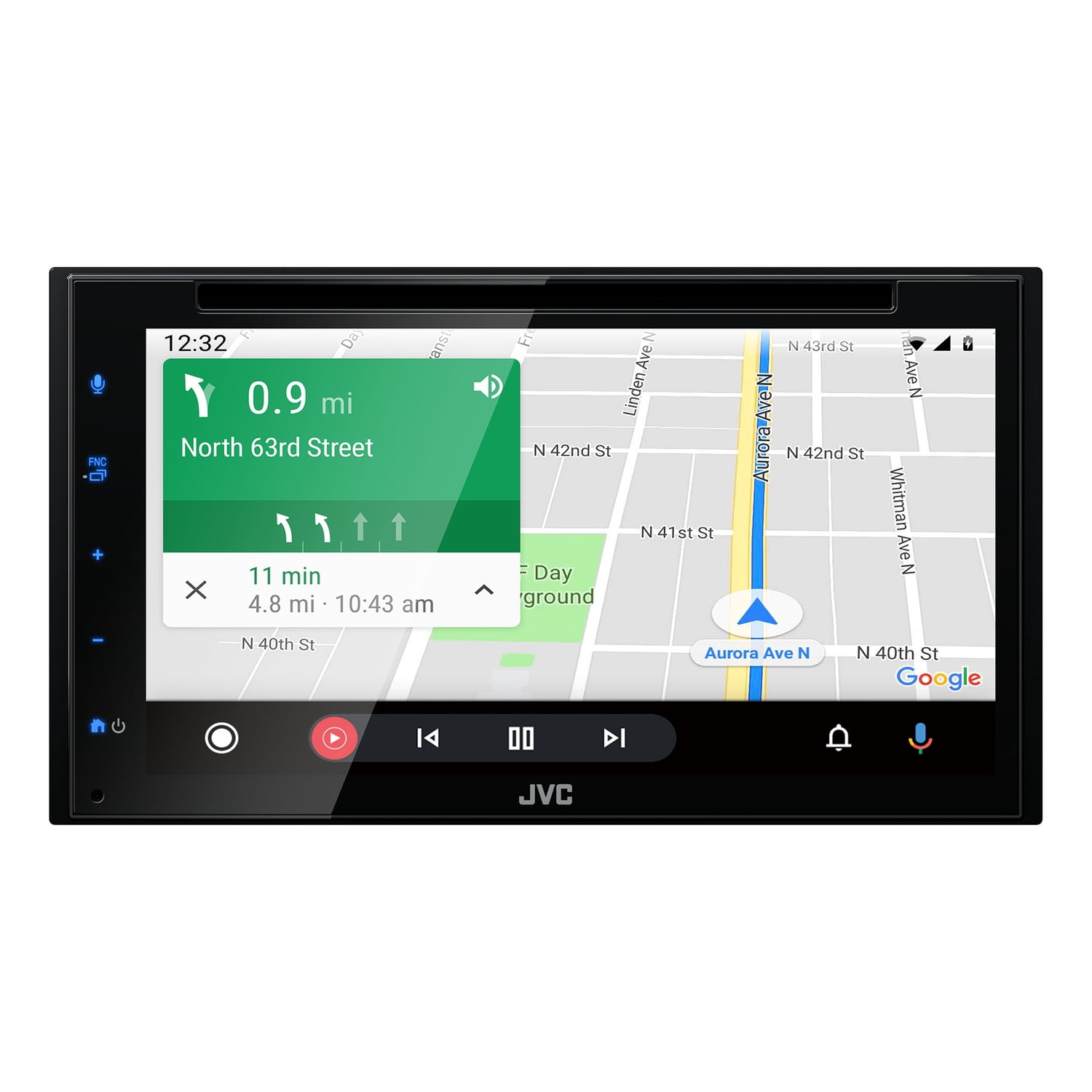 6.8-In. Double-DIN In-Dash DVD Receiver with Bluetooth, Apple CarPlay, Android Auto, and SiriusXM Ready