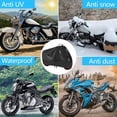 thumbnail image 3 of Lona para Moto Cubierta Oxford 190D Impermeable, Fundas para Motos Interiores y Exteriores, con 5 Tiras Reflectantes y 2 Orificios para Cerraduras - XXXXL (295 x 110 x 140 cm) Canvas for Moto ER, 3 of 5