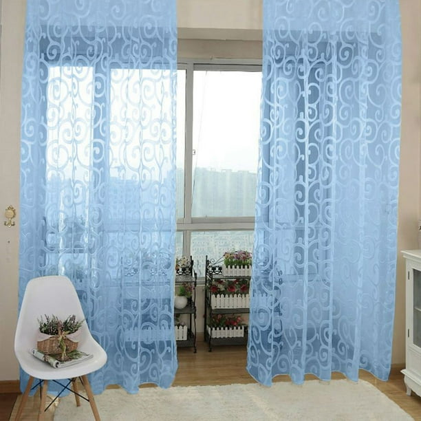 Ounissouiy Home Apartment Romantic Window Curtain Replacement Drape Bedroom Flocking Full Room Privacy Soft Living Protection Type3 NO3