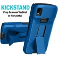 thumbnail image 4 of Case + Hand Strap + Belt Clip Combo for Zebra TC22 TC27 Mobile Computer Scanner, Nakedcellphone Slim Hard Shell Cover with Kickstand and [Rotating/Ratchet] Belt Hip Holster Combo - Cobalt Blue, 4 of 10