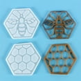 thumbnail image 3 of Teissuly 2pcs Resin Coaster Molds Bee Resin Molds Silicone Car Cup Holder Mould Honeycomb Mold Hexagon Silicone Molds for Epoxy Casting Crystal Agate Tray Resin Moulds Cup Mat for DIY Craft, 3 of 7