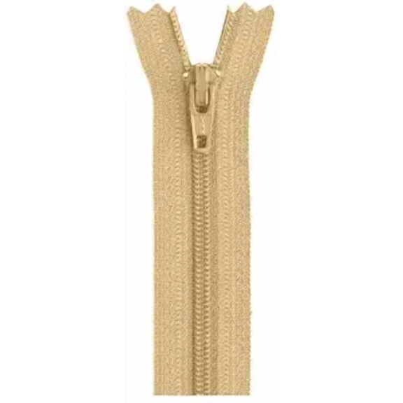 #3 Nylon Coil Zipper 22 Inch Non-Separating Closed End Cream Replacement Zipper for Pants Skirts Dresses Bags Upholstery Sewing Projects