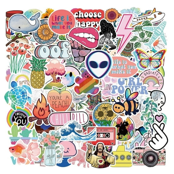 100Pcs Stickers Pack,Cute Cartoon Stickers Graffiti DIY Waterproof Phone Laptop Luggage Skateboard Scrapbook Travel Suitcase for Kid/Adults Toy Sticker