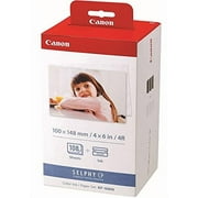 Canon KP-108IN 3 Color Ink Cassette and 108 Sheets 4 x 6 Paper Glossy for SELPHY CP1300, CP1200, CP910, CP900, CP760, CP770, CP780 CP800. Bonus: Quality Photo Microfiber Cloth