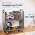 thumbnail image 3 of ECR4Kids Mobile Book Cart with Countdown Timer and Storage, Children's Furniture, Grey Wash, 3 of 9