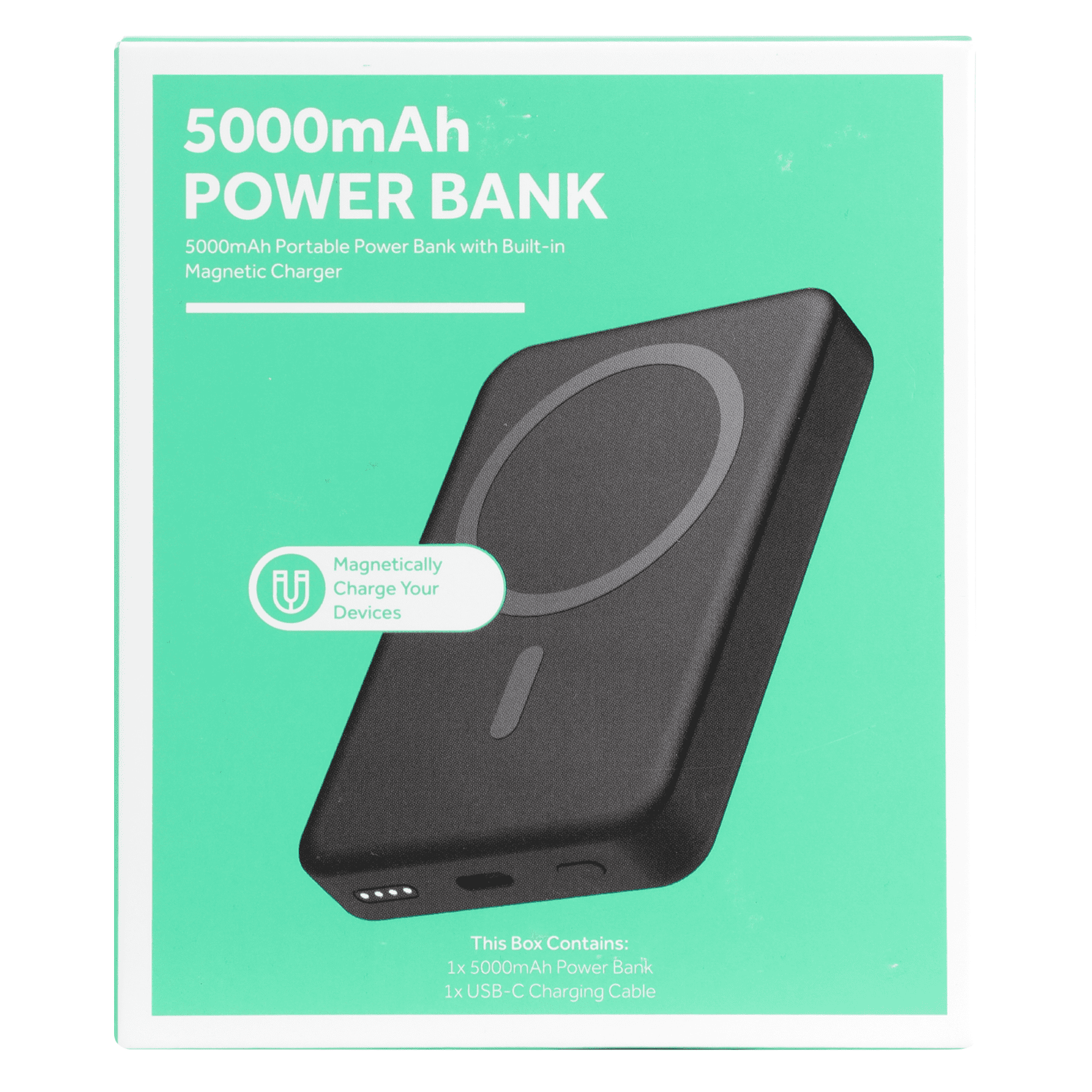Zsou 5000mAh Magnetic Portable Power Bank with USB-C Charging