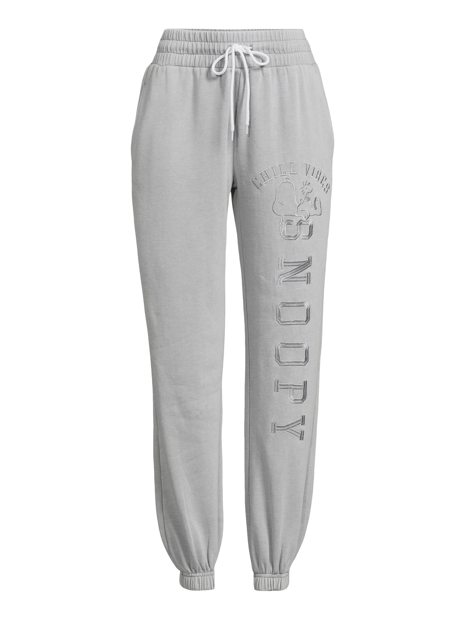 Peanuts Juniors Snoopy Embroidered Graphic Jogger Pants, Sizes XS-XXXL