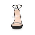 thumbnail image 6 of BLISSFUL STEP Women's Square Toe Rhines Adjustable Ankle Strap Stiletto Heels Sandal Black 10, 6 of 8
