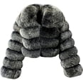 thumbnail image 2 of loveimgs Abrigo de piel sintética mullida para mujer, chaqueta recortada, chaqueta acolchada con cremallera, chaqueta de peluche cálida y difusa para invierno, 2 of 5