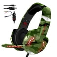 thumbnail image 2 of Auriculares para juegos con micrófono jinwen Camuflaje Oreja de Gato Verde, 2 of 8